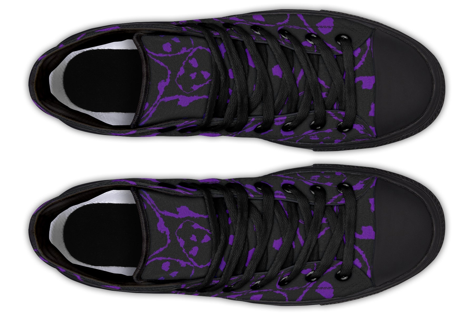 ANTIBrand – The Tumbling Purple Skulls High Tops – Black