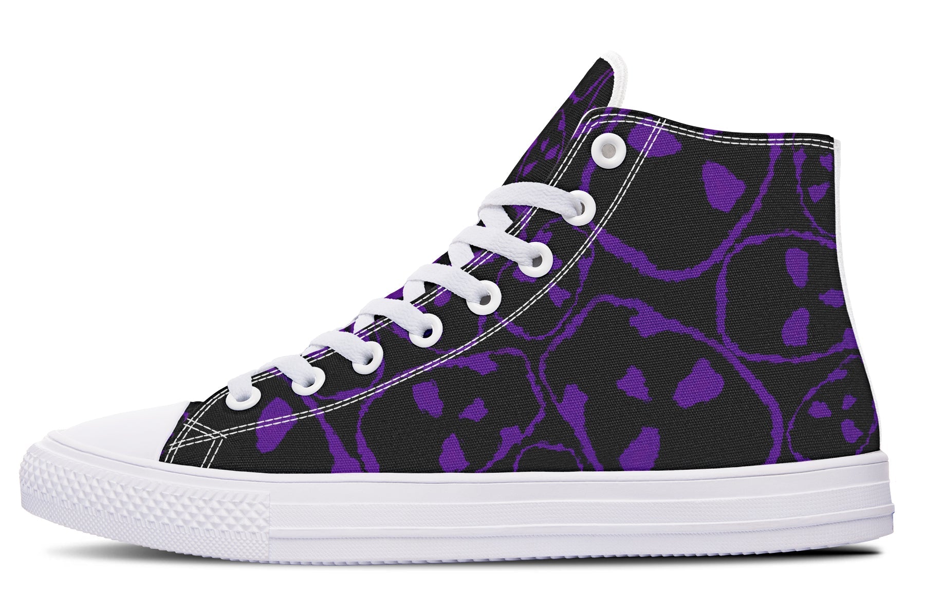 ANTIBrand – The Tumbling Purple Skulls High Tops – Black