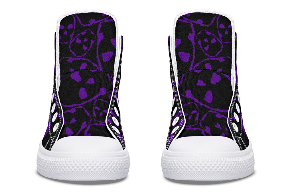 ANTIBrand – The Tumbling Purple Skulls High Tops – Black