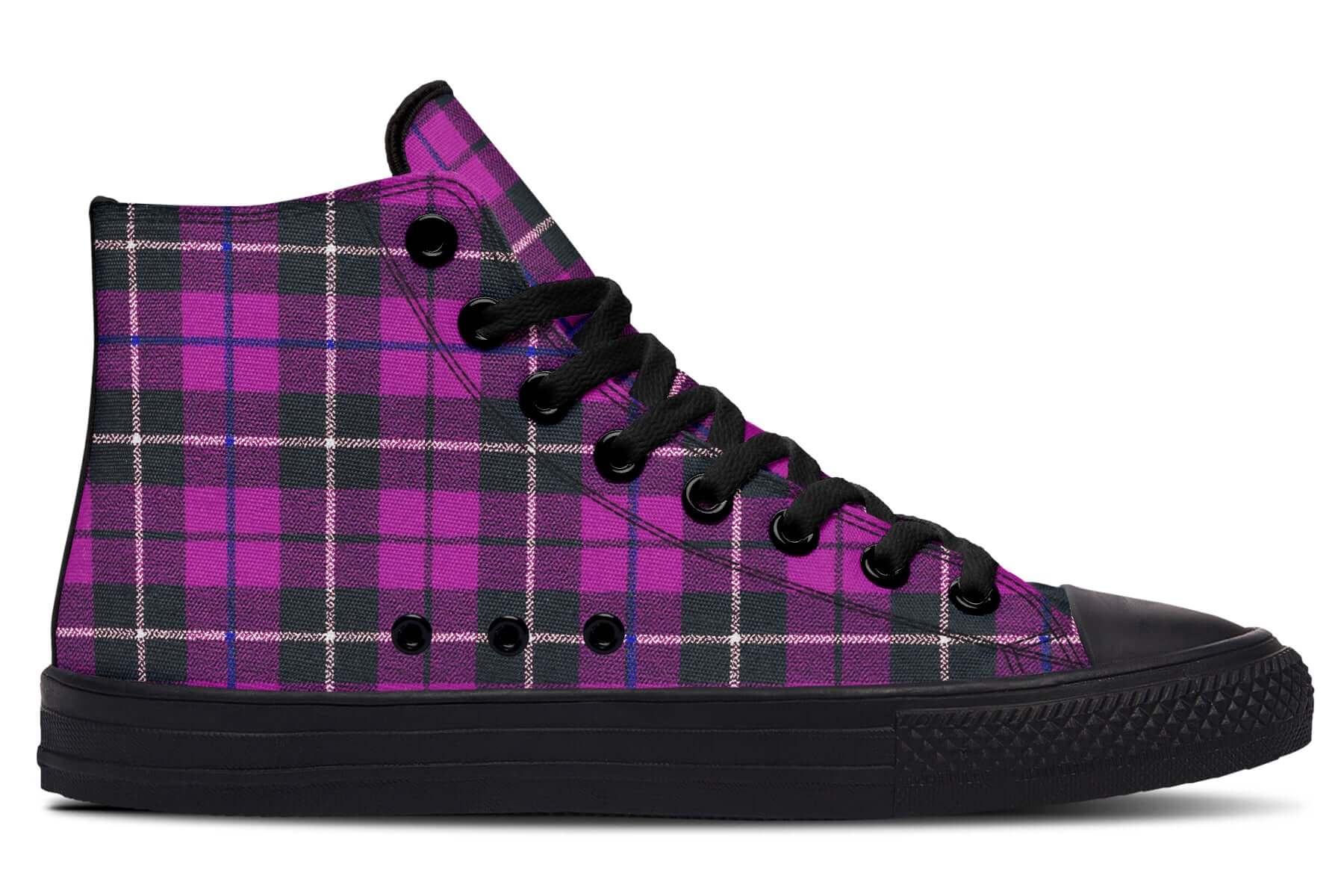 Pink Tartan Canvas High Top Shoes | ANTIBrand