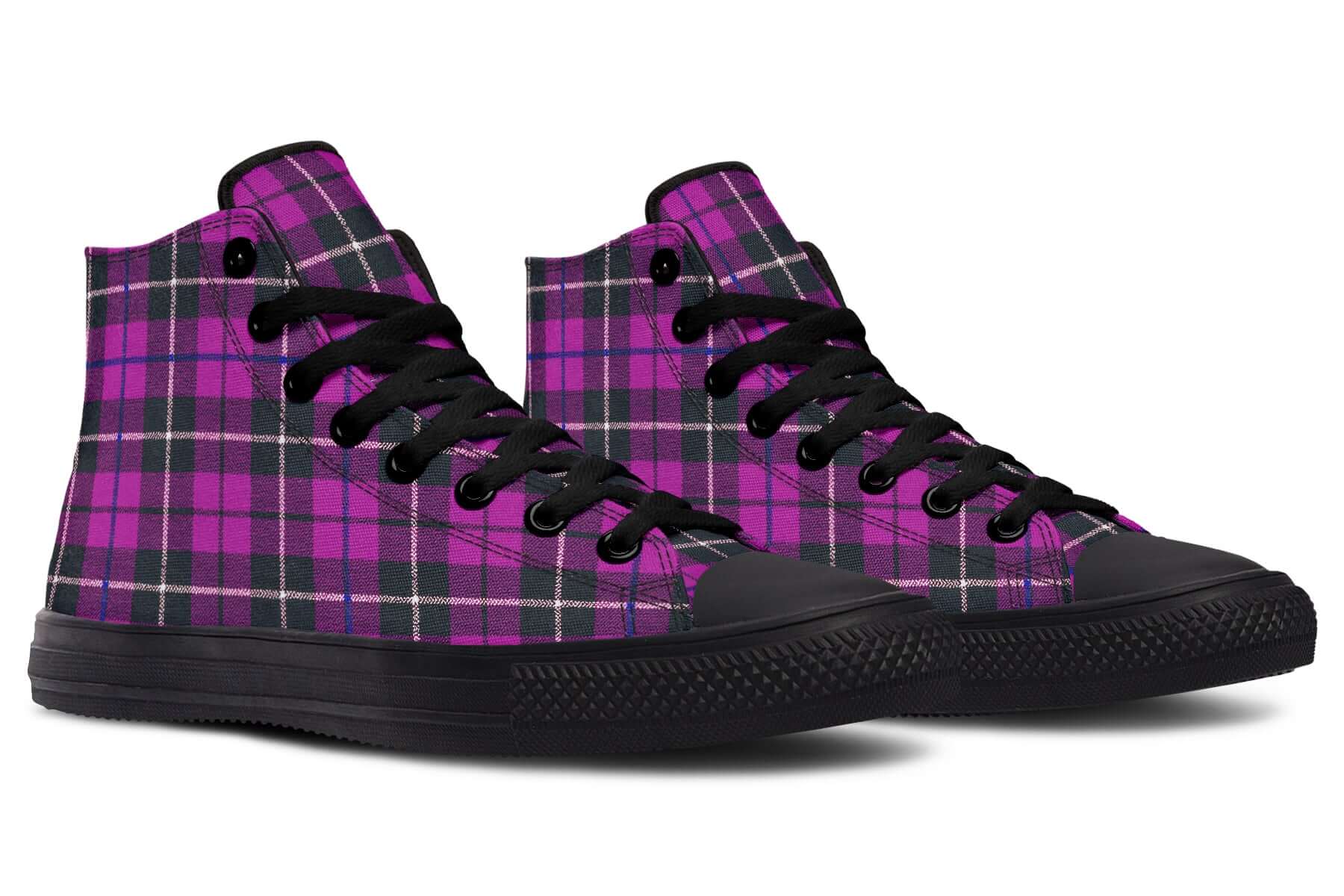 Pink Tartan Canvas High Top Shoes | ANTIBrand
