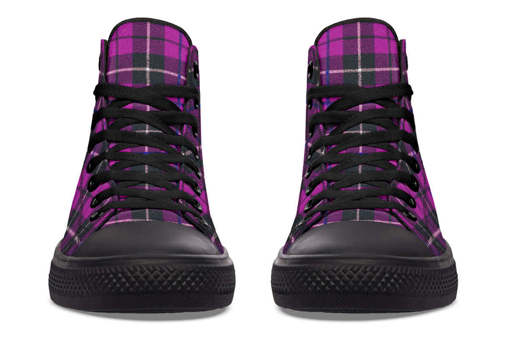 Pink Tartan Canvas High Top Shoes | ANTIBrand