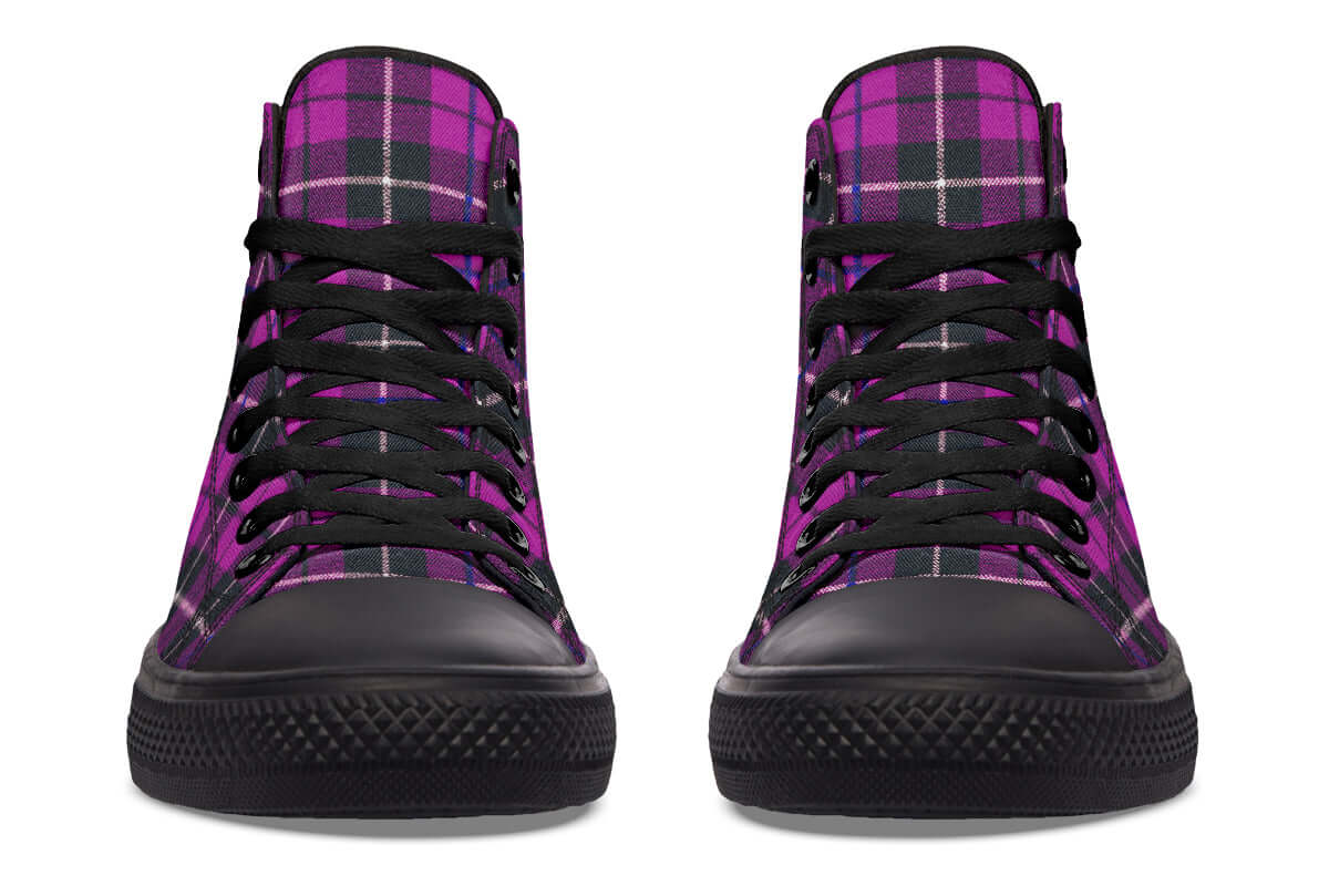 Pink Tartan Canvas High Top Shoes | ANTIBrand