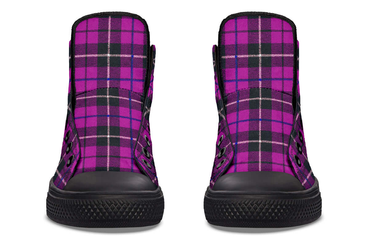 Pink Tartan Canvas High Top Shoes | ANTIBrand