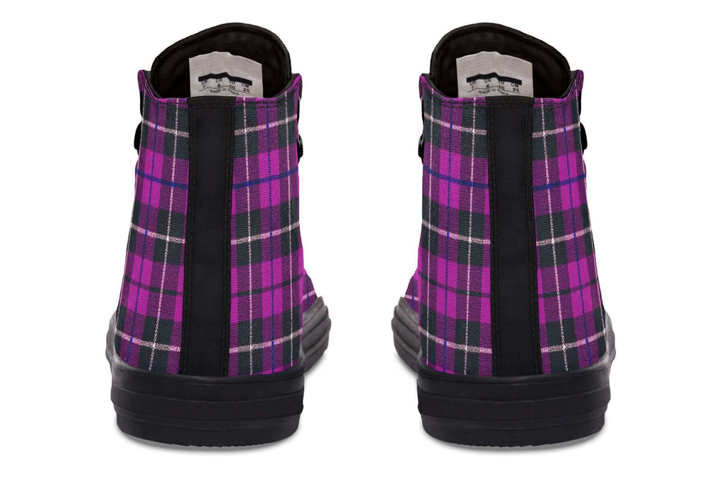 Pink Tartan Canvas High Top Shoes | ANTIBrand