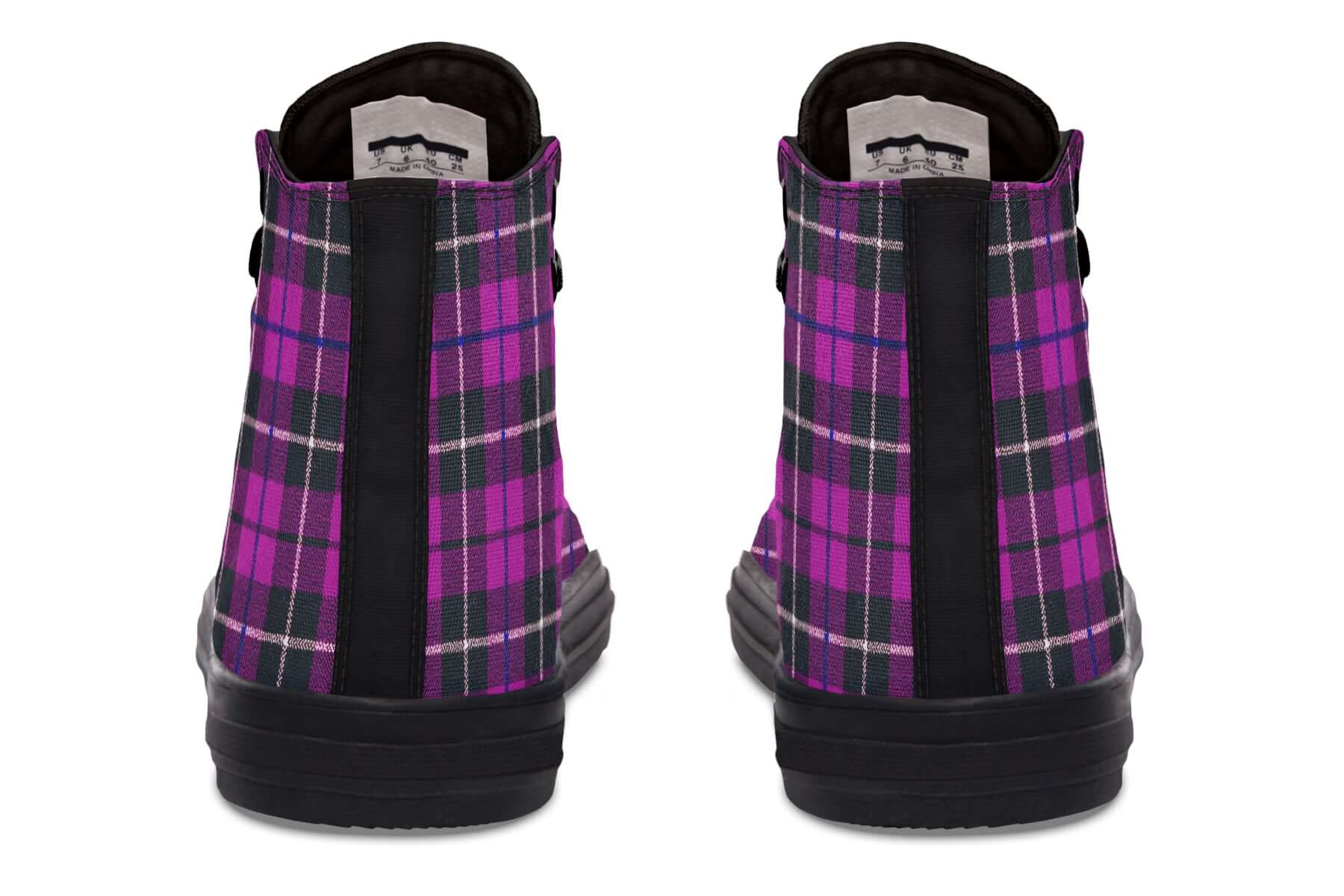 Pink Tartan Canvas High Top Shoes | ANTIBrand