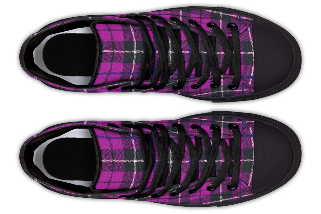 Pink Tartan Canvas High Top Shoes | ANTIBrand