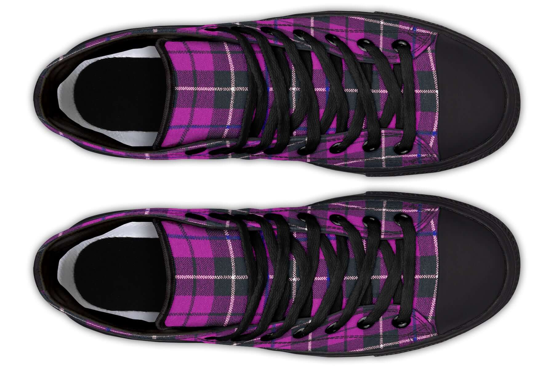 Pink Tartan Canvas High Top Shoes | ANTIBrand