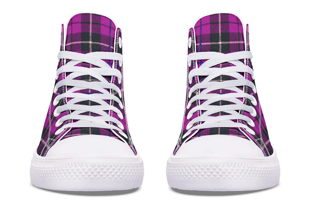 Pink Tartan Canvas High Top Shoes | ANTIBrand