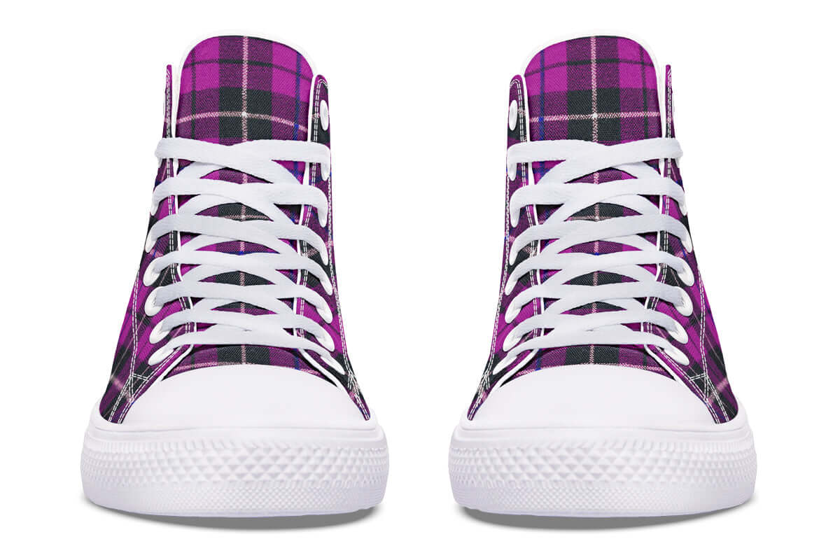 Pink Tartan Canvas High Top Shoes | ANTIBrand