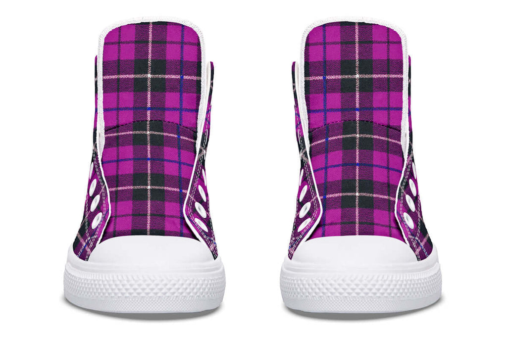 Pink Tartan Canvas High Top Shoes | ANTIBrand