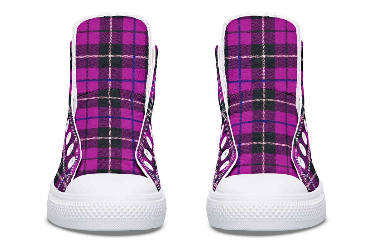 Pink Tartan Canvas High Top Shoes | ANTIBrand