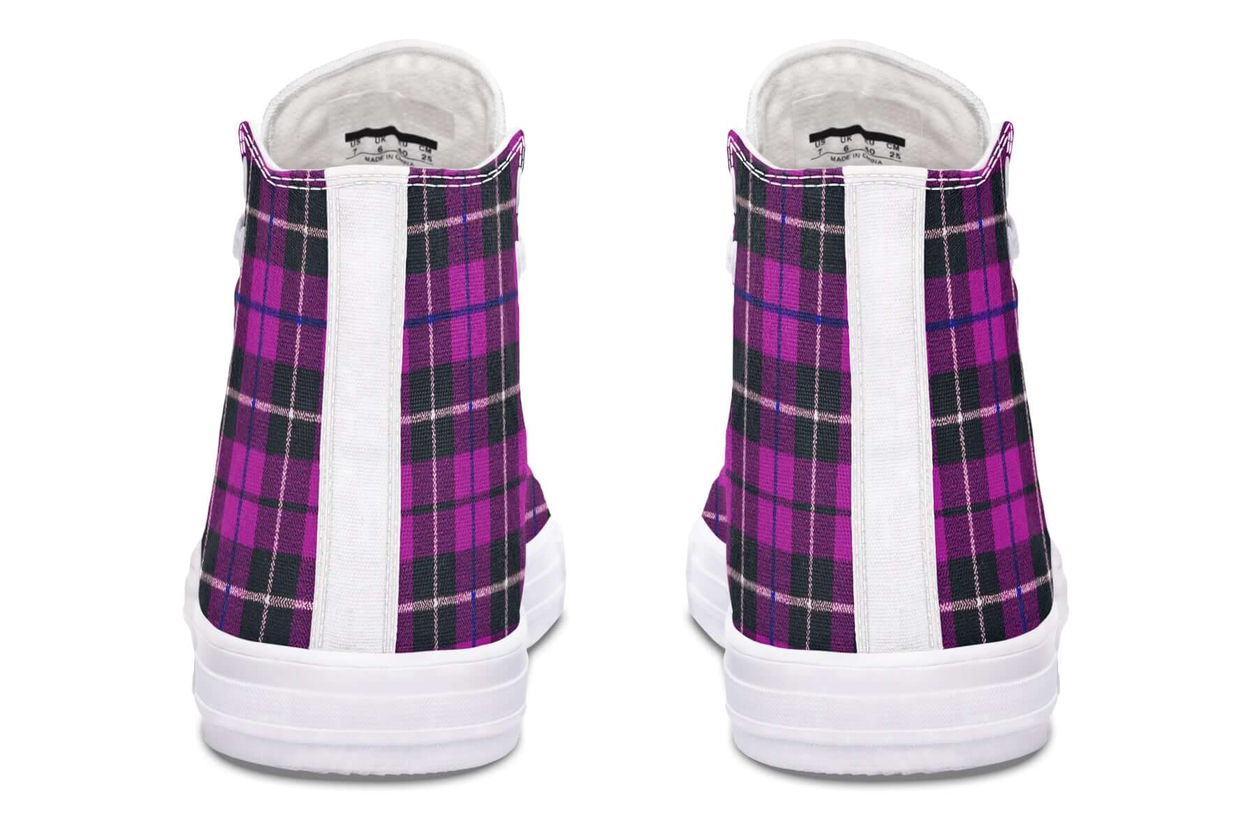 Pink Tartan Canvas High Top Shoes | ANTIBrand