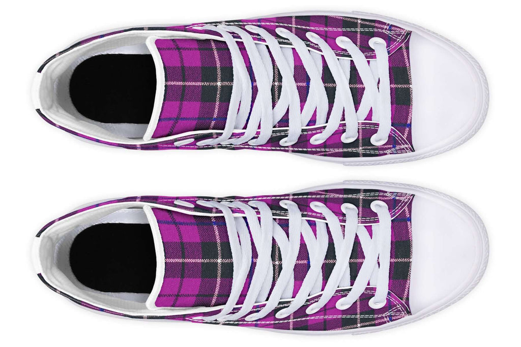 Pink Tartan Canvas High Top Shoes | ANTIBrand