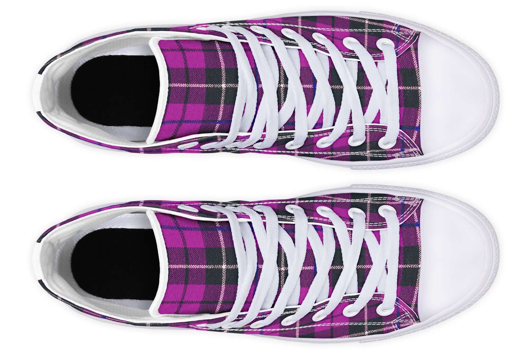 Pink Tartan Canvas High Top Shoes | ANTIBrand