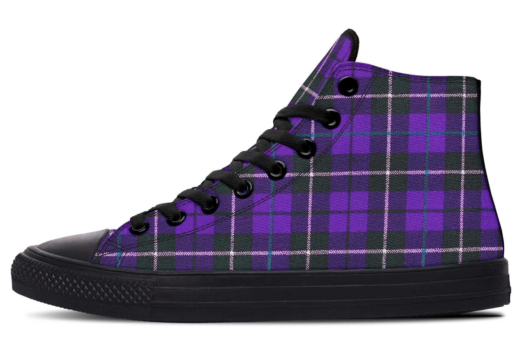 Purple Tartan Canvas High Top Shoes | ANTIBrand