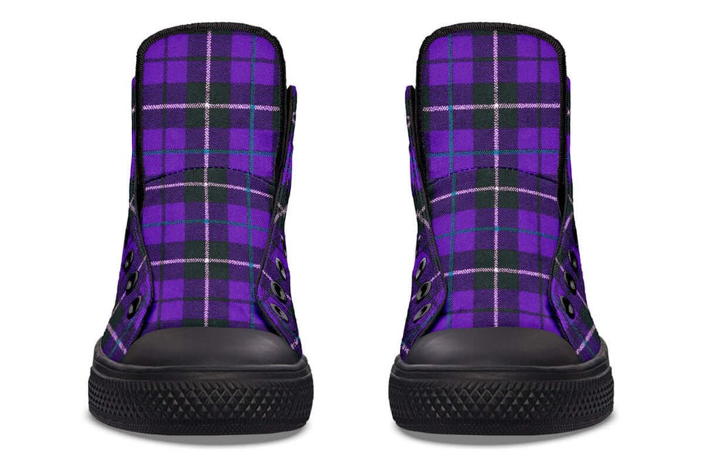 Purple Tartan Canvas High Top Shoes | ANTIBrand