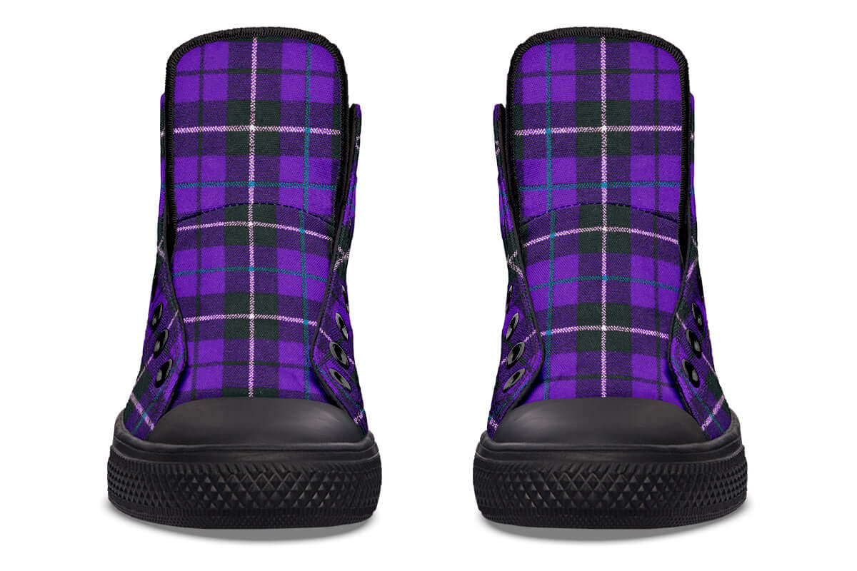 Purple Tartan Canvas High Top Shoes | ANTIBrand