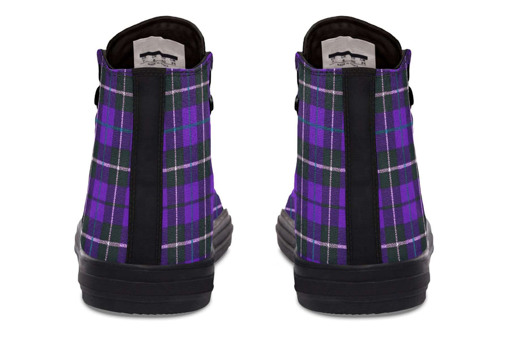 Purple Tartan Canvas High Top Shoes | ANTIBrand