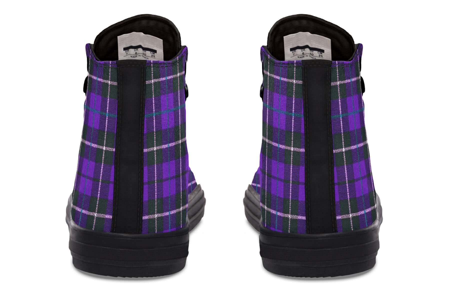 Purple Tartan Canvas High Top Shoes | ANTIBrand