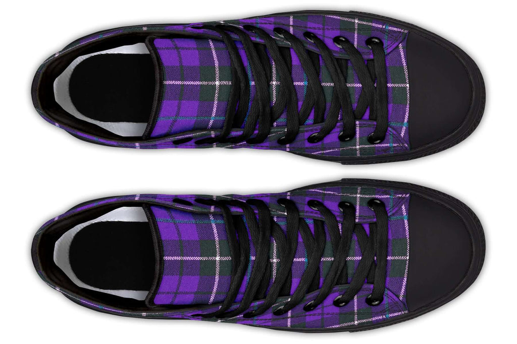 Purple Tartan Canvas High Top Shoes | ANTIBrand