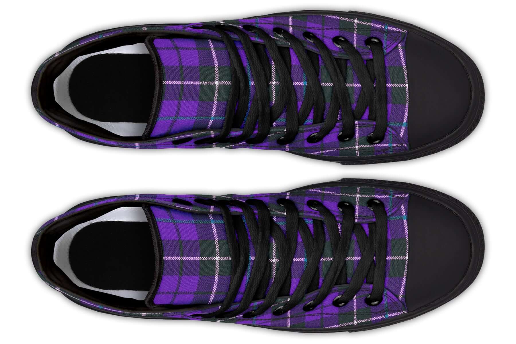Purple Tartan Canvas High Top Shoes | ANTIBrand