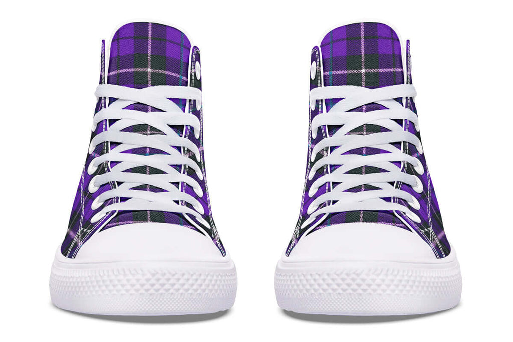 Purple Tartan Canvas High Top Shoes | ANTIBrand
