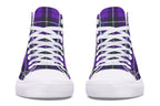 Purple Tartan Canvas High Top Shoes | ANTIBrand