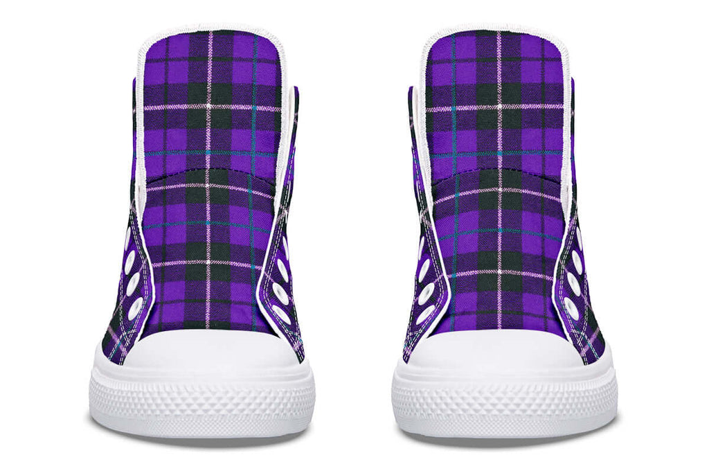 Purple Tartan Canvas High Top Shoes | ANTIBrand