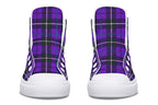 Purple Tartan Canvas High Top Shoes | ANTIBrand