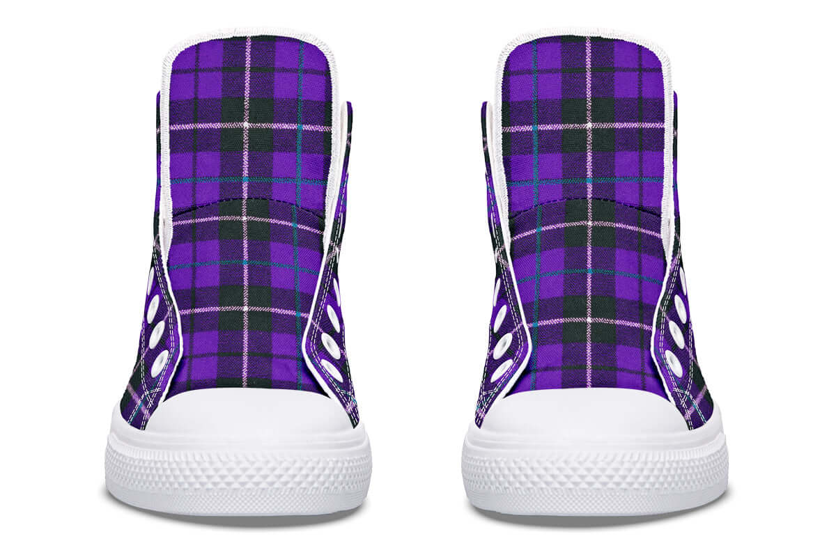 Purple Tartan Canvas High Top Shoes | ANTIBrand