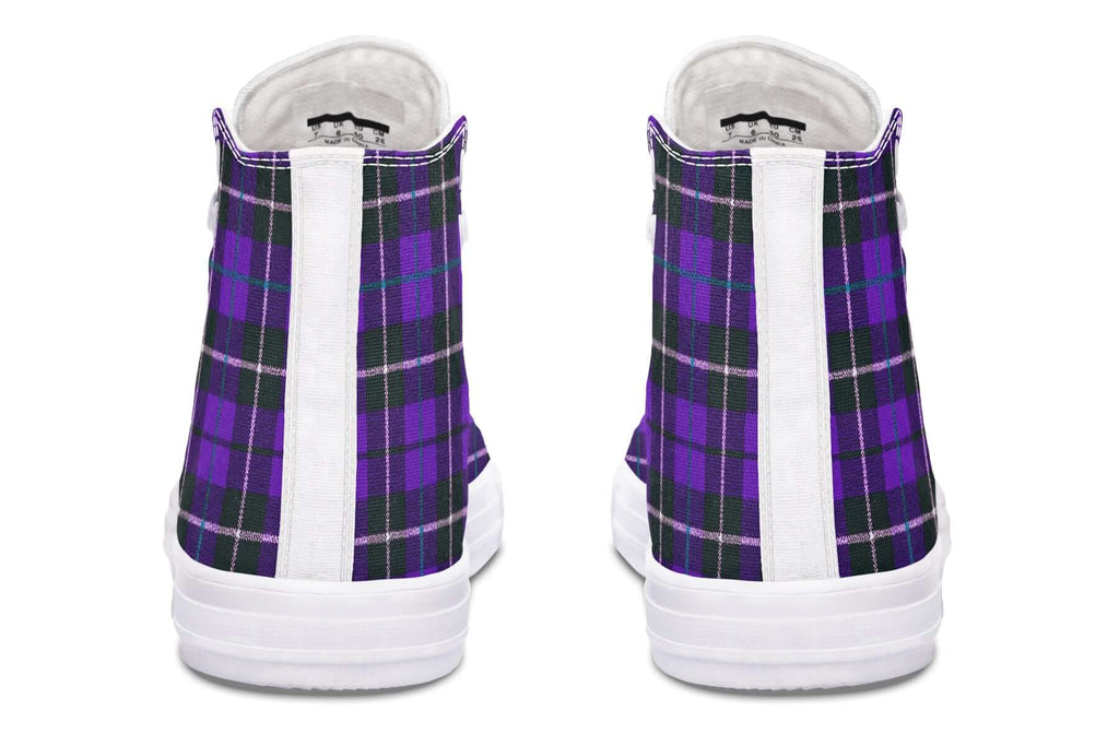 Purple Tartan Canvas High Top Shoes | ANTIBrand