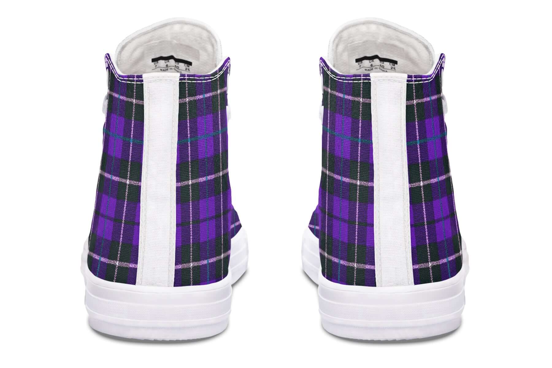 Purple Tartan Canvas High Top Shoes | ANTIBrand