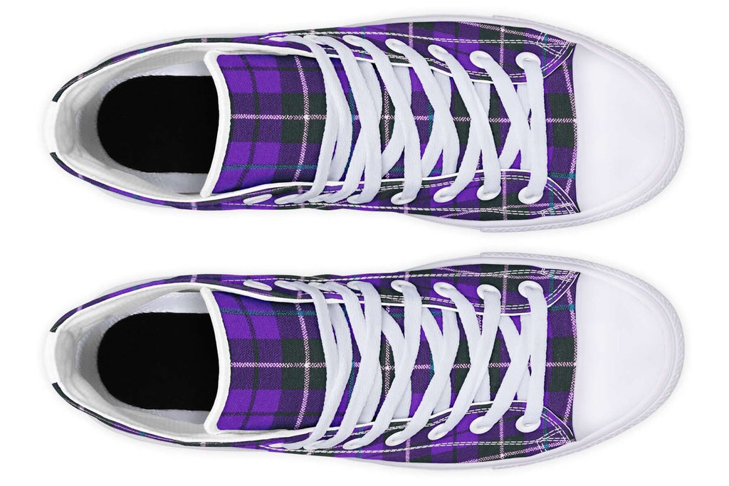 Purple Tartan Canvas High Top Shoes | ANTIBrand