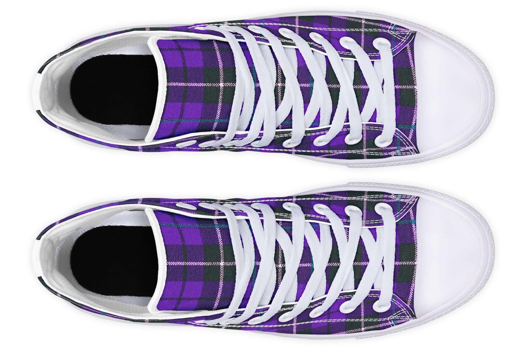 Purple Tartan Canvas High Top Shoes | ANTIBrand