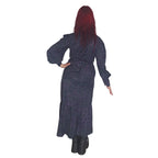 ANTIBrand Hydra Skin Lantern Sleeve Tie Waist Shirt Dress with Pockets