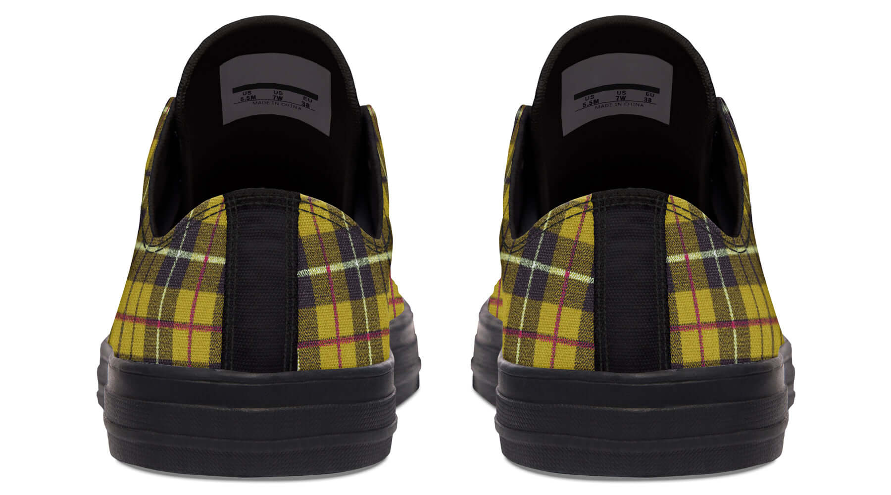Yellow Tartan Canvas Low Top Trainers | ANTIBrand