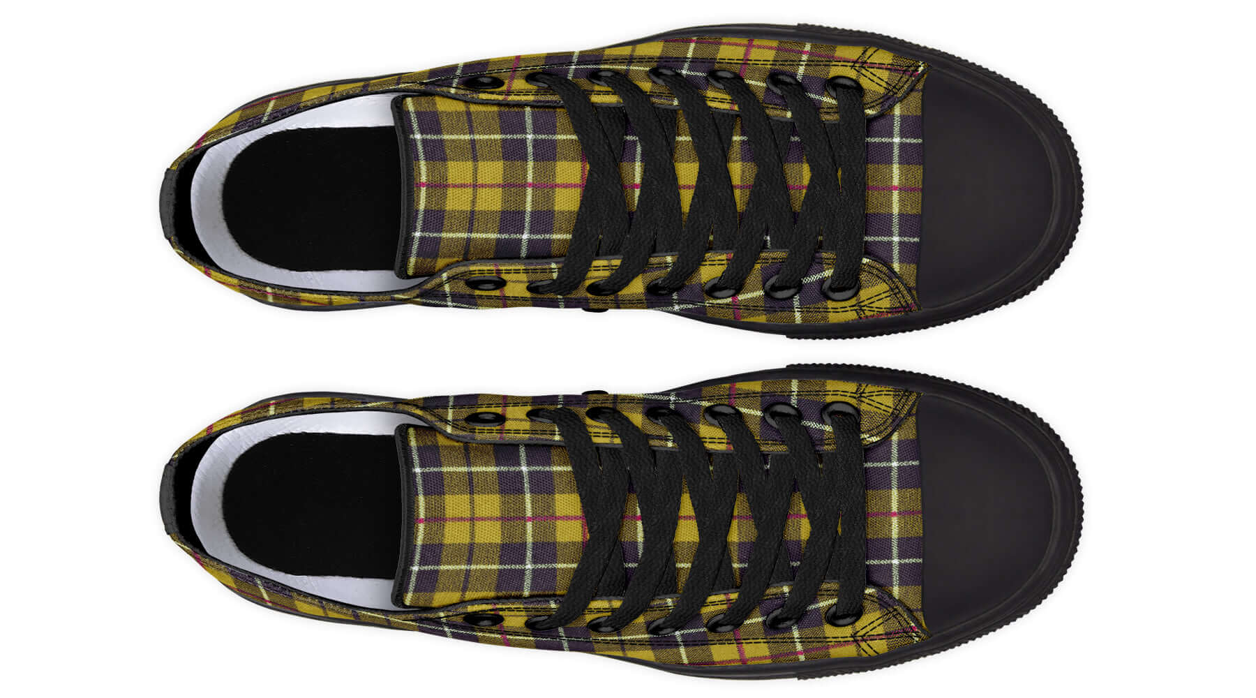 Yellow Tartan Canvas Low Top Trainers | ANTIBrand