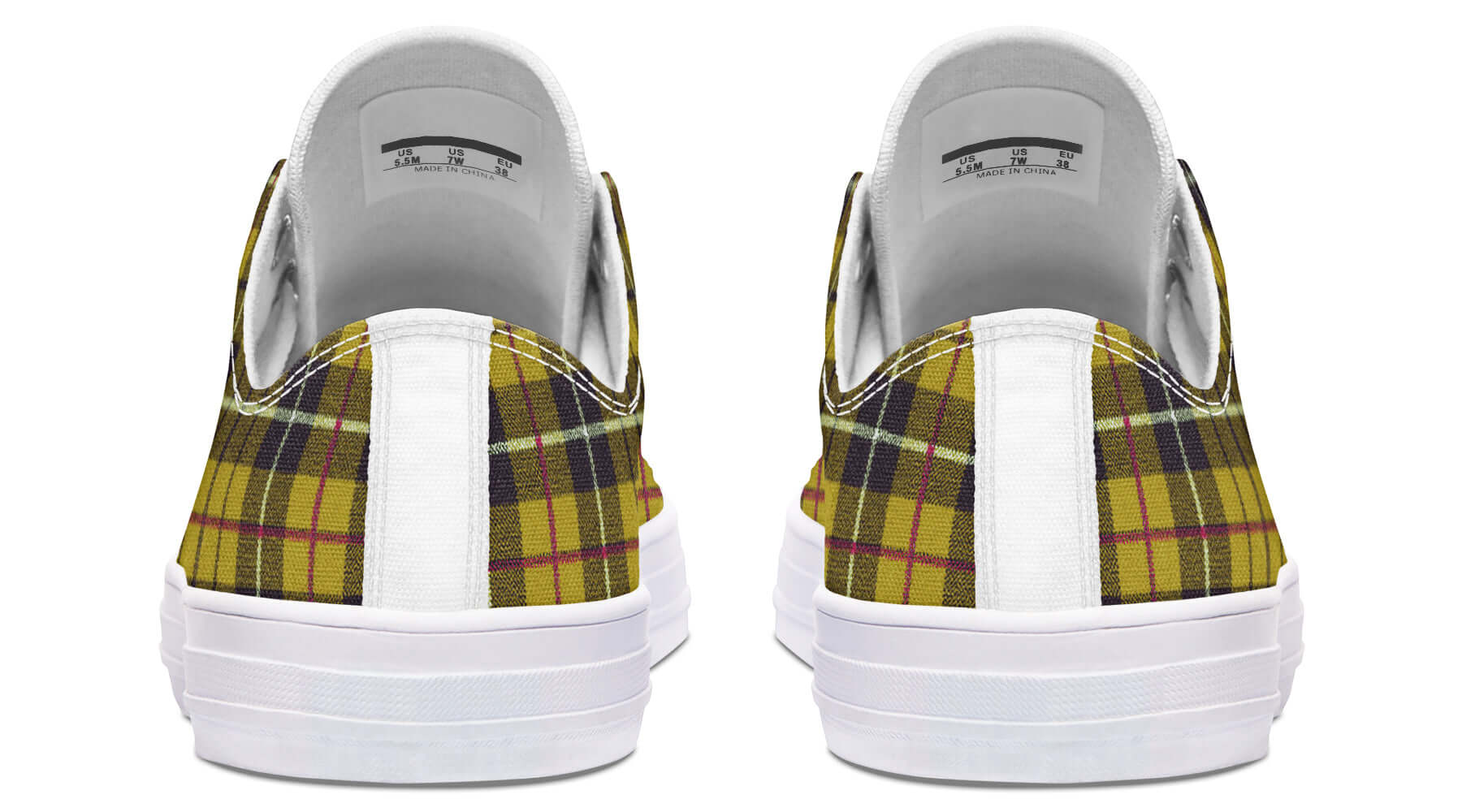Yellow Tartan Canvas Low Top Trainers | ANTIBrand