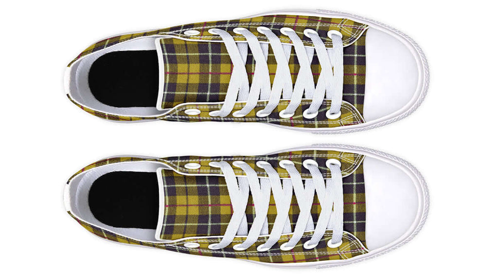 Yellow Tartan Canvas Low Top Trainers | ANTIBrand