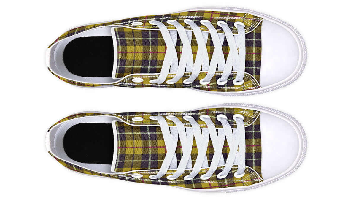 Yellow Tartan Canvas Low Top Trainers | ANTIBrand