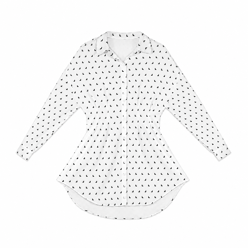 ANTIBrand Polka Bats Cinched Shirt Dress