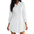 Polka Bats Cinched Shirt Dress Front View