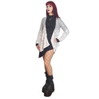 Really Tumbling Skulls Women's Lightweight Irregular Hem Long Sleeve Cardigan
