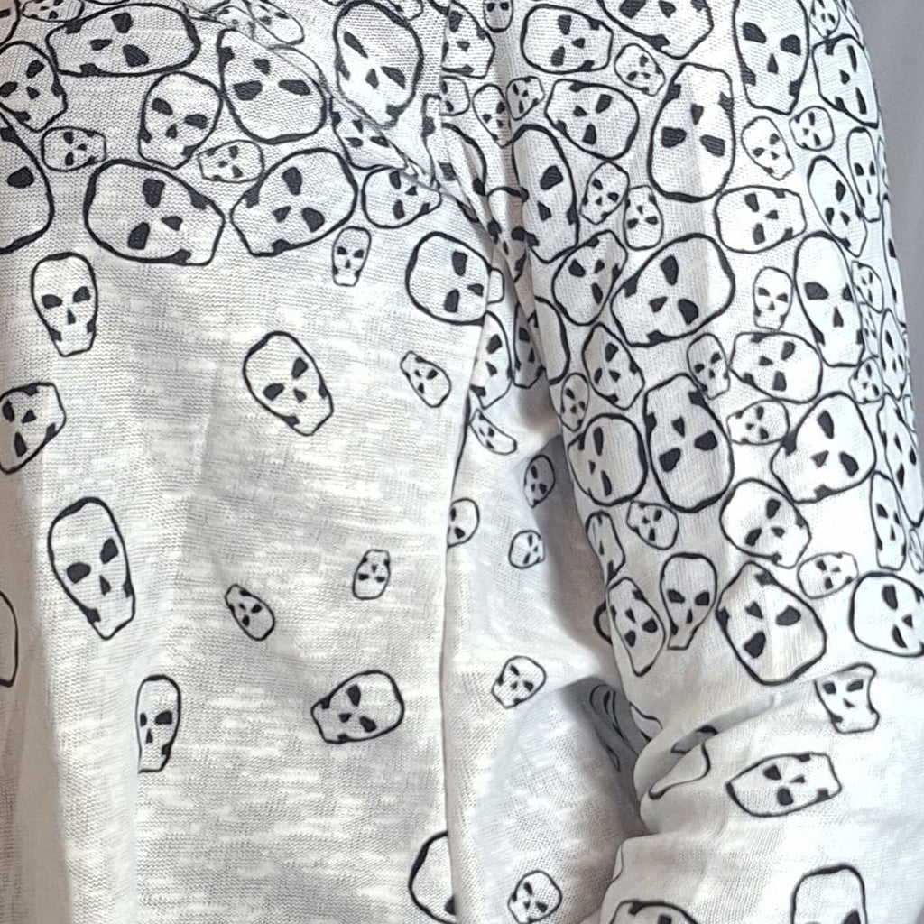 Really Tumbling Skulls Women's Lightweight Irregular Hem Long Sleeve Cardigan