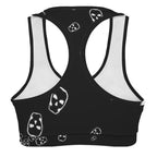 Really Tumbling White Skulls Sportswear Crop Top Back View