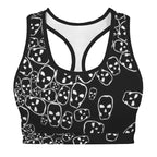 Really Tumbling White Skulls Sportswear Crop Top Front View