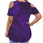 ANTIBrand Shedding Skin Purple Demon Skin Cold Shoulder Top