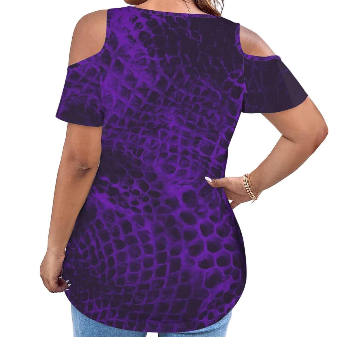 ANTIBrand Shedding Skin Purple Demon Skin Cold Shoulder Top