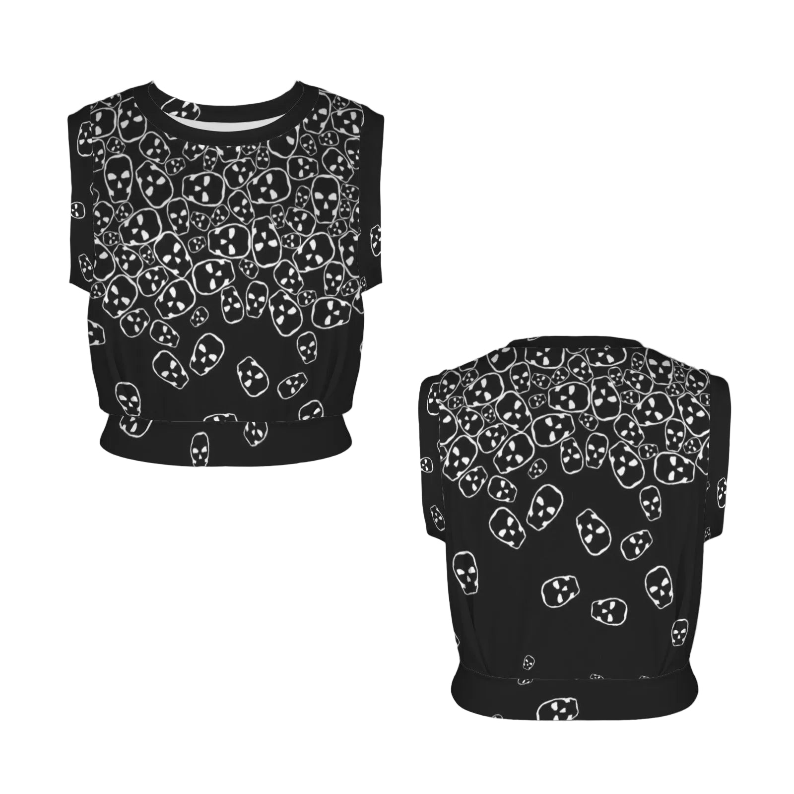 Really Tumbling White Skulls Sleeveless Sports Top